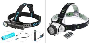Olight H2R Nova und Lighting EVER Stirnlampe