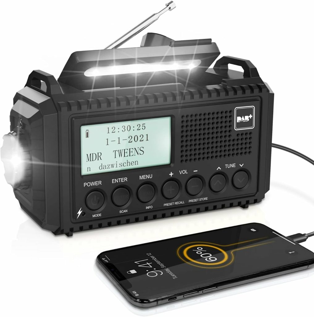 ROCAM Kurbelradio Und Digitalradio - Militär Taschenlampe